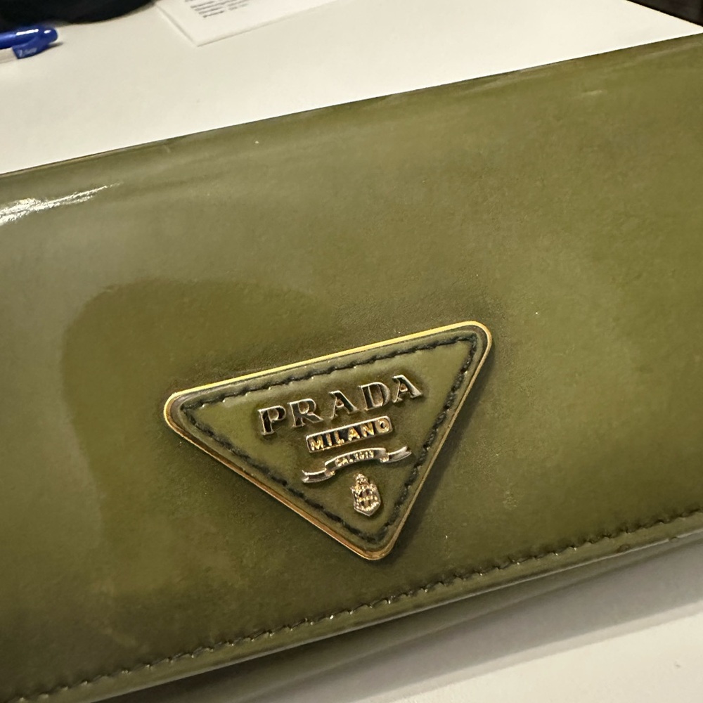 Prada Khaki Green Leather Wallet - Picture 2 of 9